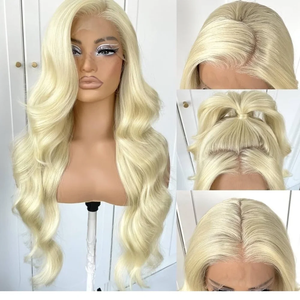 Blooming Hair Blonde Glueless High-Quality Synthetic blend HD Lace Fr…